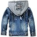 Banibear Kids Boys Hooded Denim Jacket Coat Children Distressed Jeans Jacket Outerwear, Blue, 4T(Tag110)