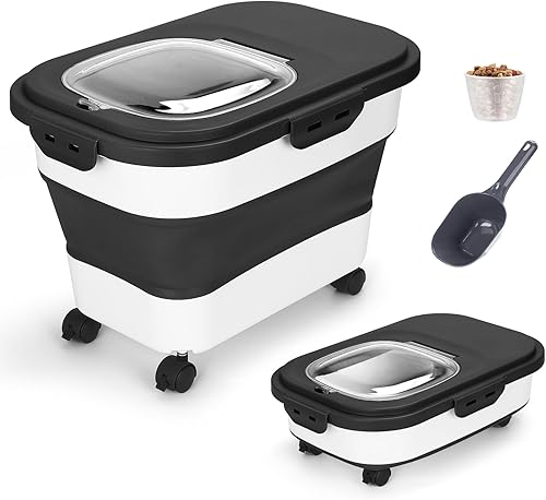 Miniatura 2 de Contenedor de comida para perros, contenedor plegable de almacenamiento de alimentos para perros de 12 a 23 libras, contenedor de almacenamiento
