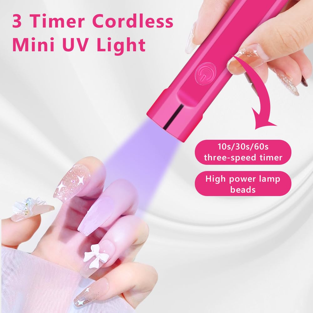 LOPHE Lámpara de Uñas UV de Mano, Secador de Uñas Portátil USB, Recargable Mini Lámpara de Uñas Led UV, Lampara UV LED Uñas Regalo para Salón de Bricolaje en Casa para Mujeres, Colorido Morado