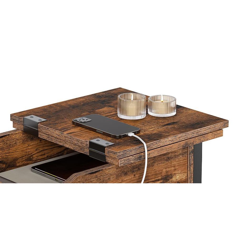 Amazon.com: HOOBRO End Table with Charging Station, Narrow Side