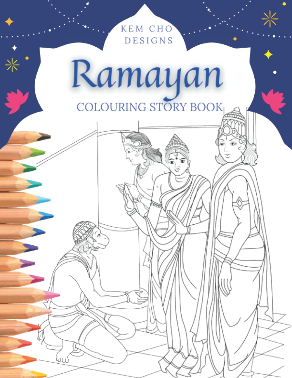 RAMAYAN COLOURING STORY BOOK. Learn the story of DIWALI. Activity book for kids and teens. A4 Paperback. Travel friendly. Diwali gift for kids