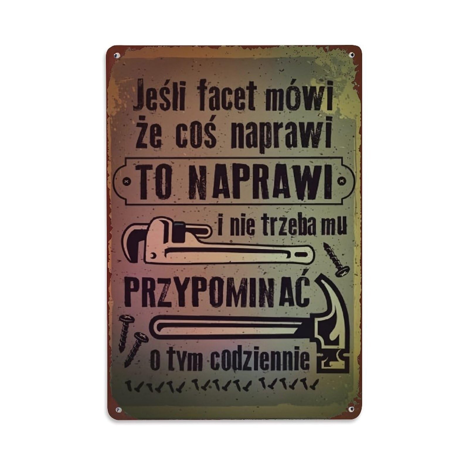Jdfenggu Vintage Metal Sign With Tools And Text Retro Metal Tin Sign, Decor Art Poster For Bar, Home, Man Cave, Kitchen, Laundry Room Gift 8X12inch
