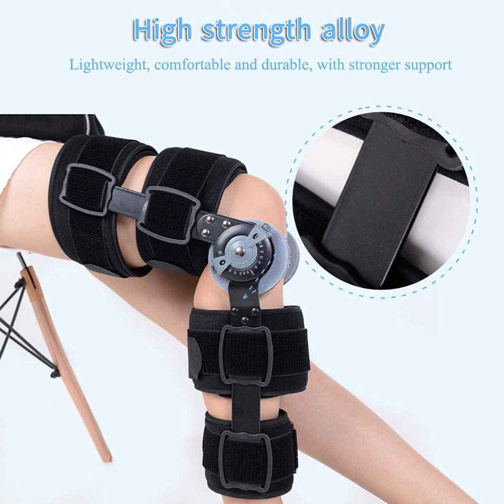 Kniegelenksfixierung, Verstellbare Kniegelenksorthese Mit Scharnier, Kniegelenksstabilisator Zur Unterstützung Bei Arthritis, Gelenkschmerzen, Meniskusriss, Knieverletzu,Right-M