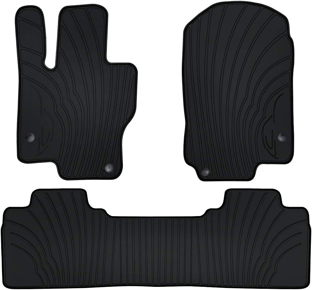 Car Floor Mats for Mercedes-Benz GLE 350 450 580 5-seat 2020 2021 2022 2023 2024 C167 Custom Fit (ONLY for Couple) Rubber Full Black Auto Floor Liners Set All Weather Protection Heavy Duty Full Black 2020-2024 Couple Version