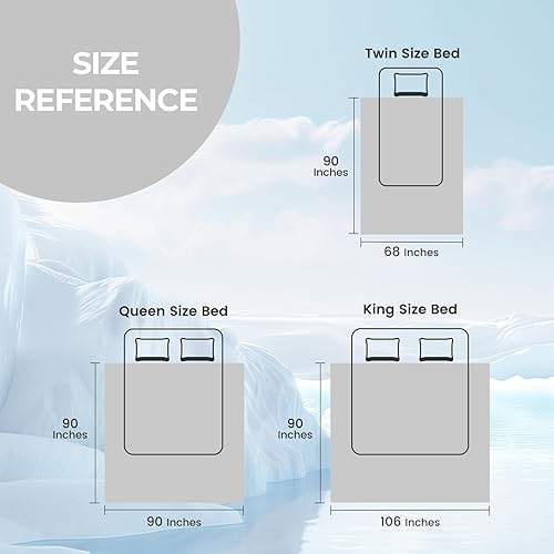 Vista 9 de Cozy Bliss Q-Max - Edredón refrescante de viscosa tamaño Queen, manta refrescante reversible para personas que duermen con calor y sudores Gris