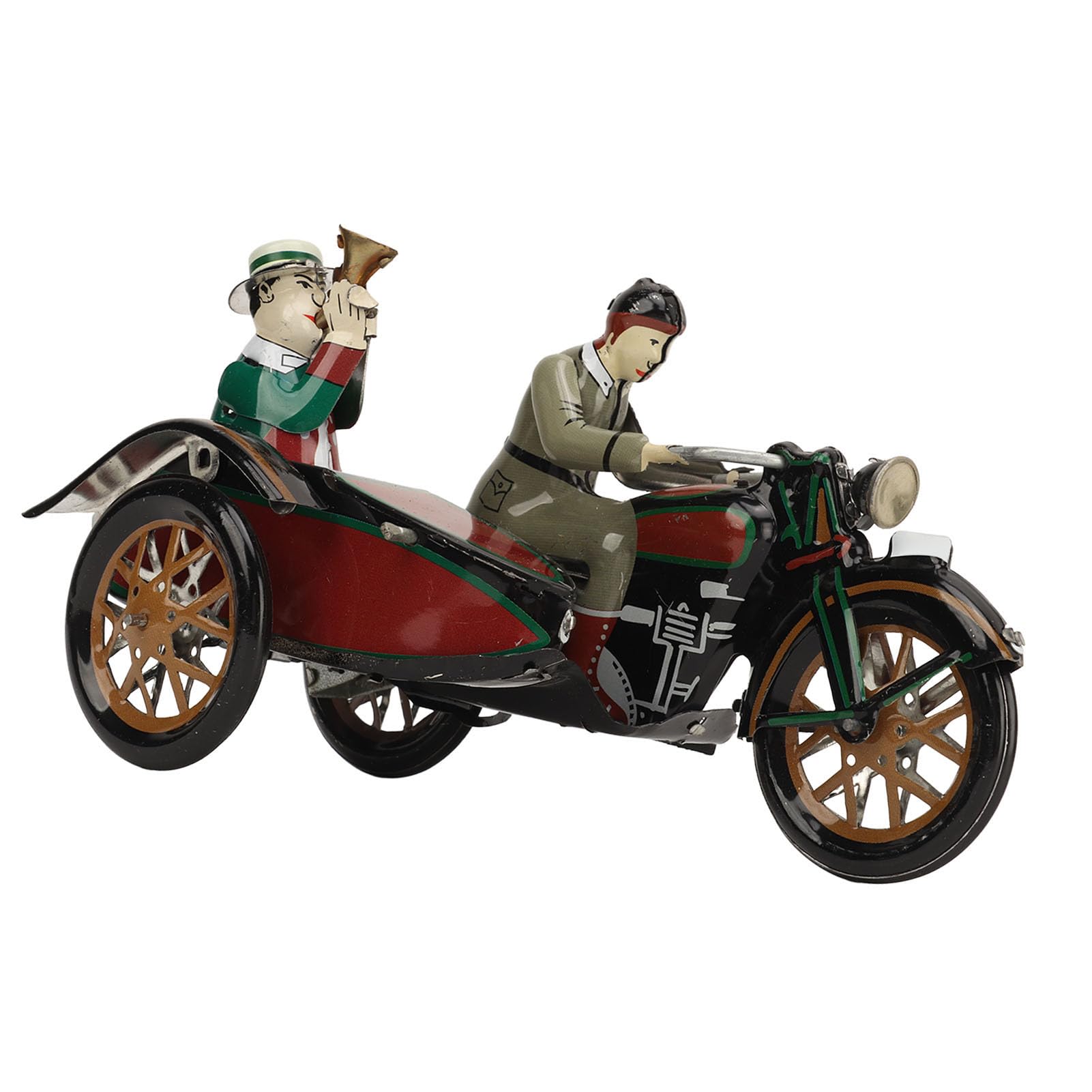MS804A 3-rädriges Motorrad-Aufziehspielzeug, Nostalgisches Thema, Personalisierte Ornamente, Kreative Geschenke, Blechspielzeug, Vintage-Sammlerstück für Jungen und Mädchen