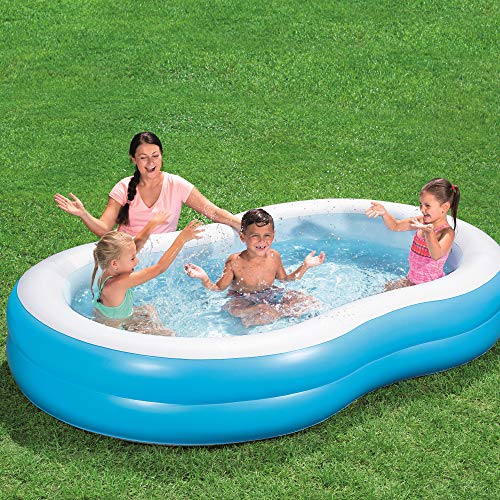 Image of NHR Inflatable Kid's Swimming Pool,Water Pool,Kiddie Pool,Family Pool with 30 Balls (Blue)