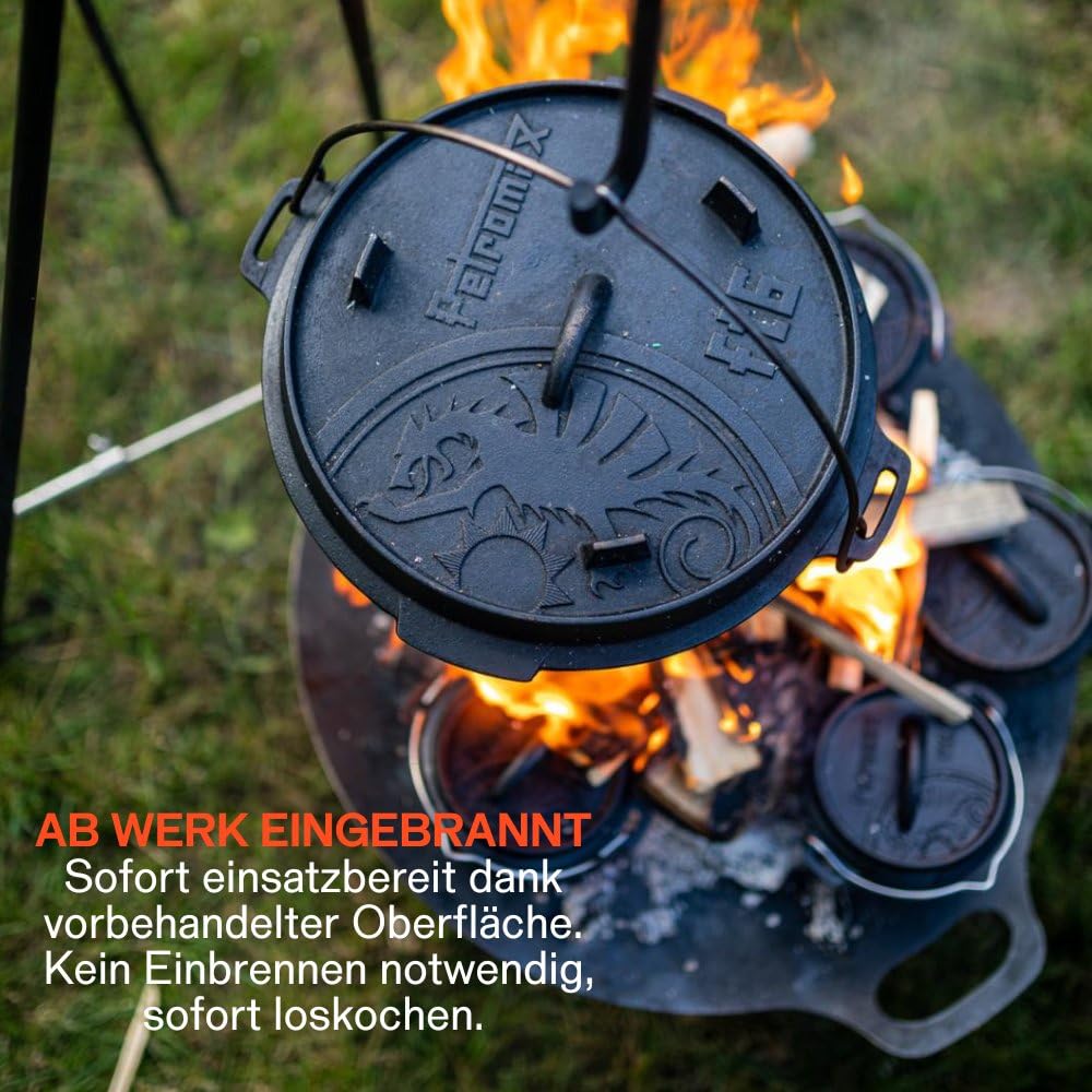 Petromax Dutch Oven Set FT3-T & FT6-T – Zweiteiliges Gusseisen-Set zum Braten, Backen & Schmoren – Vorgebrannt, feuerfest & vielseitig für Outdoor & Küche
