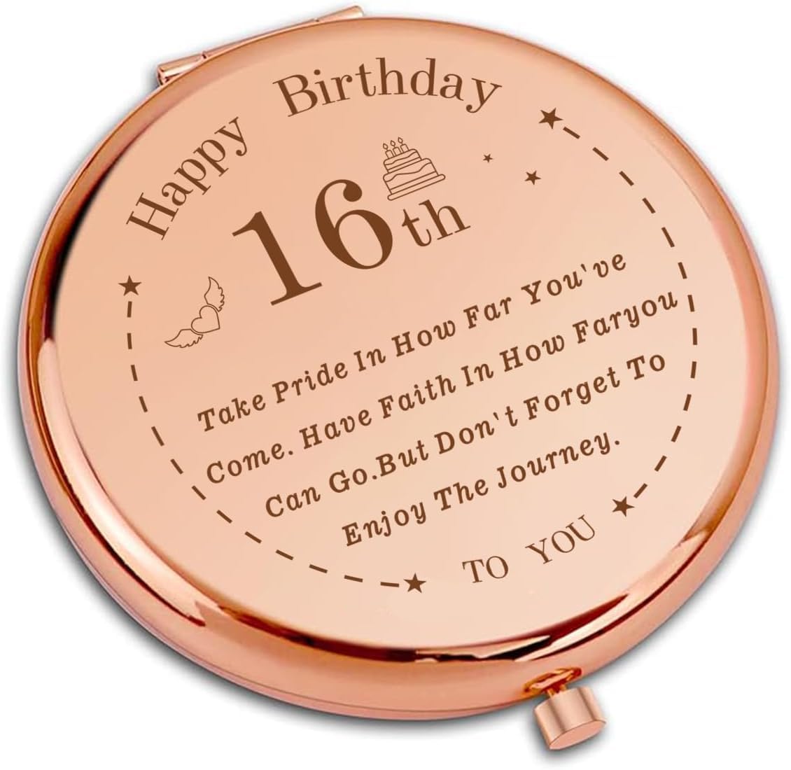 Vivajoy Girls Mirror - 16Th 16Th Birthday Gifts - Compact Makeup Mirror, 16Th Birthday Gifts Keepsake，Sweet 16 Gifts For Birthday Gifts For Friend Sister Bestie Inspirational Birthday Gifts