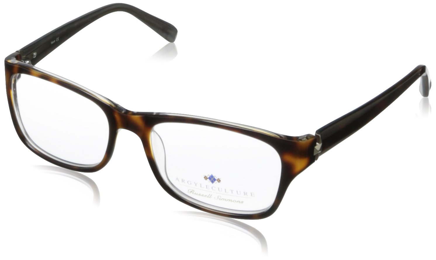Argyleculture Men's Tatum Rectangular Prescription Eyeglass Frames, Tortoise, 56 mm