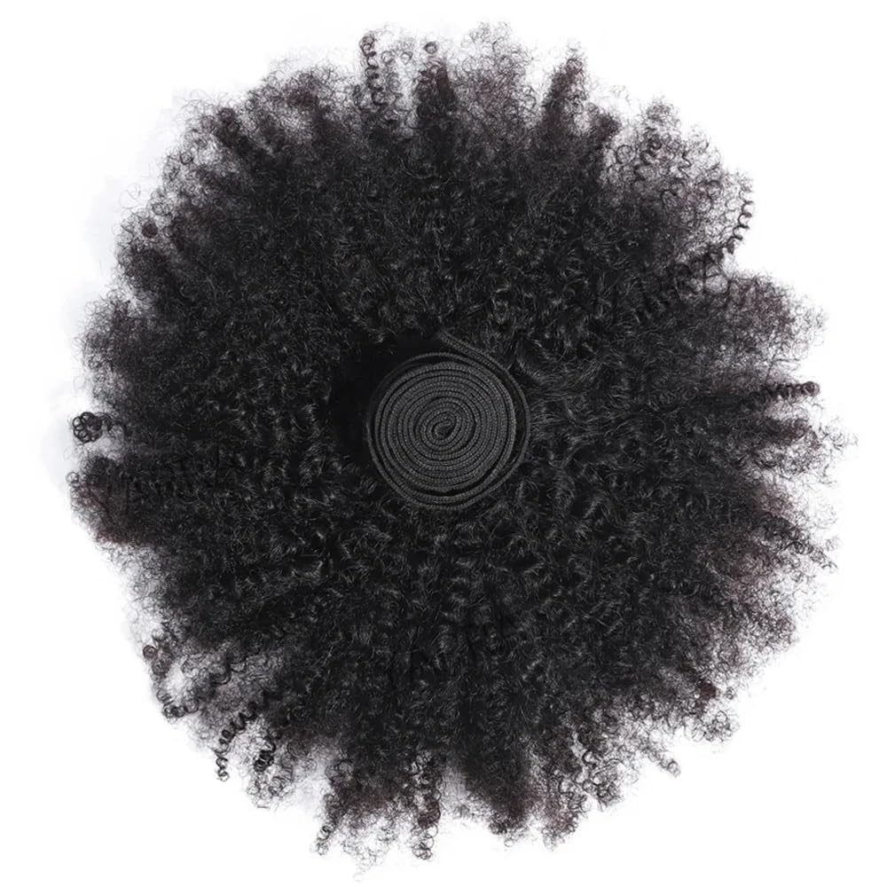 Afro Kinky Curly Bundles pasma prawdziwych włosów, 4B, 4C, nieprzetworzone, ze włosy dla kobiet, naturalny czarny kolor (45 cm)