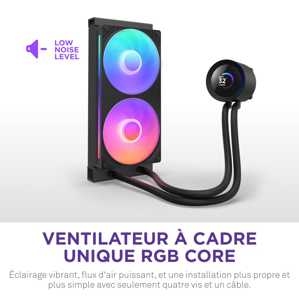 NZXT Kraken Plus 240 RGB - Refroidisseur CPU AIO 240mm, LCD - Noir