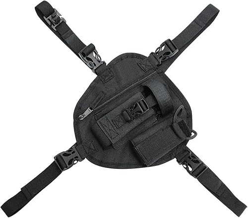 Miniatura 6 de MANGENA - Paquete de funda para arnés de pecho con bolsas delanteras y bolsa con cremallera para walkie talkie universal, bolsa para cinturón de