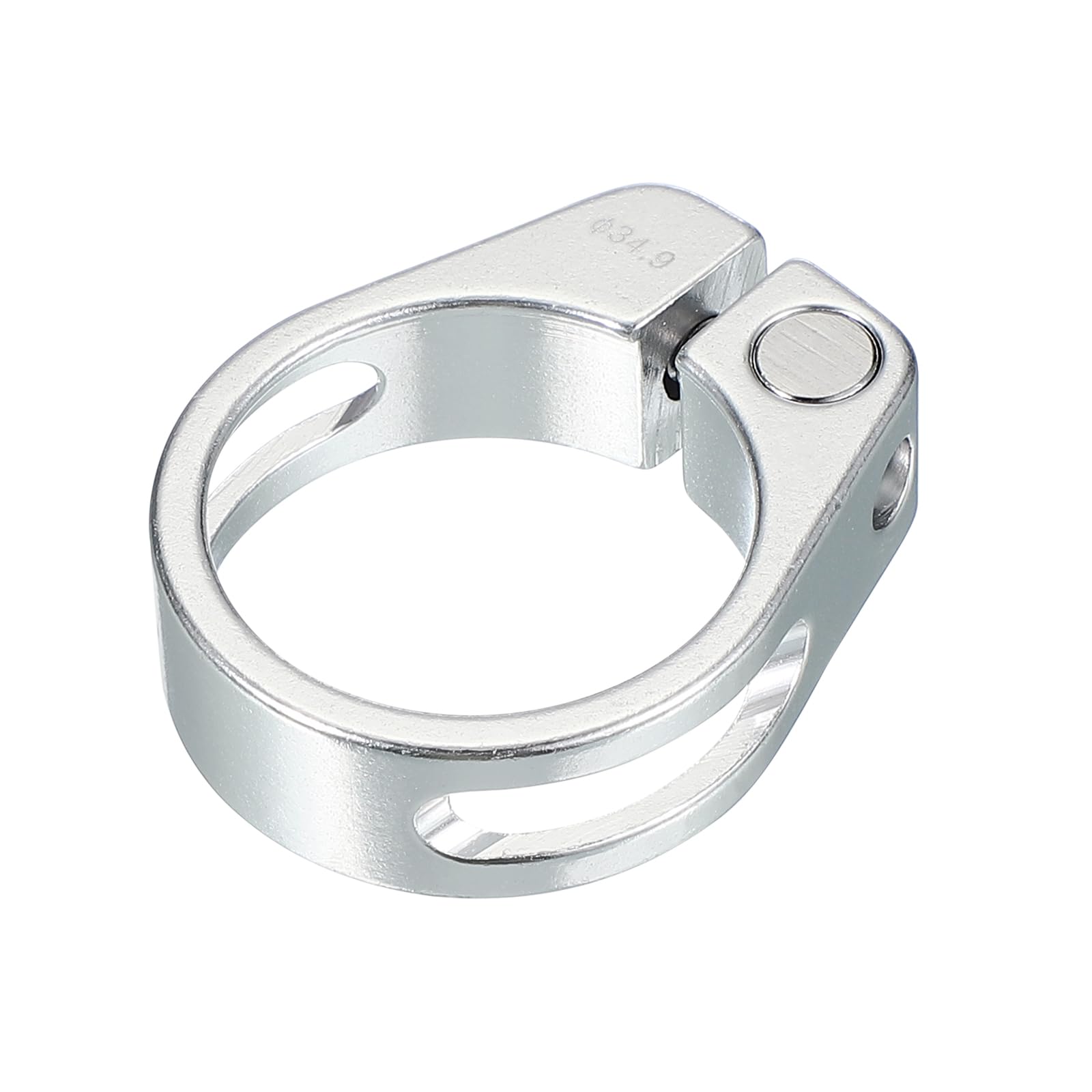 PATIKIL 34.9mm Cycles Bike Seat Post Clamp, Aluminum Alloy Seat Tube Clip Bike Quick Release Clamp for Mountain Bike Road Bike Gear Track Bike Folding Bike Silver