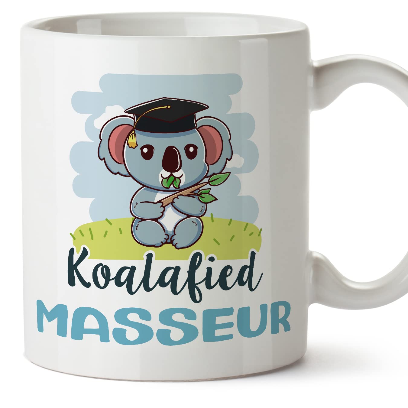 MUGFFINS Masseur Man Mug - in English - Koalafied - Funny Gift for Colleagues - Ceramic 11oz Mug