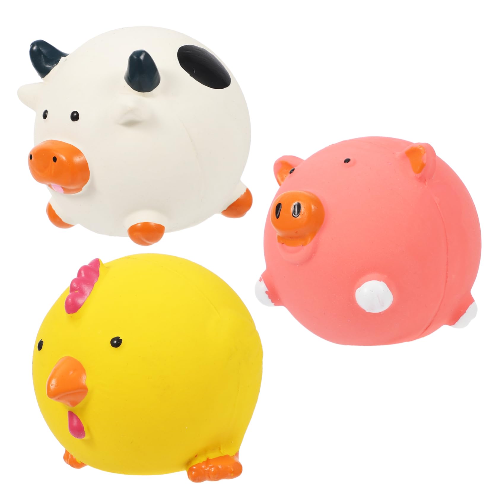 Kisangel 9stücke Cartoon Hundespielzeuge Aus Latex Quietschendes Kauspielzeug Für Hunde Beißspielzeuge Für Welpen Und Kleine Hunde Inkl Süßem Design Schweinchen Huhn Kuh