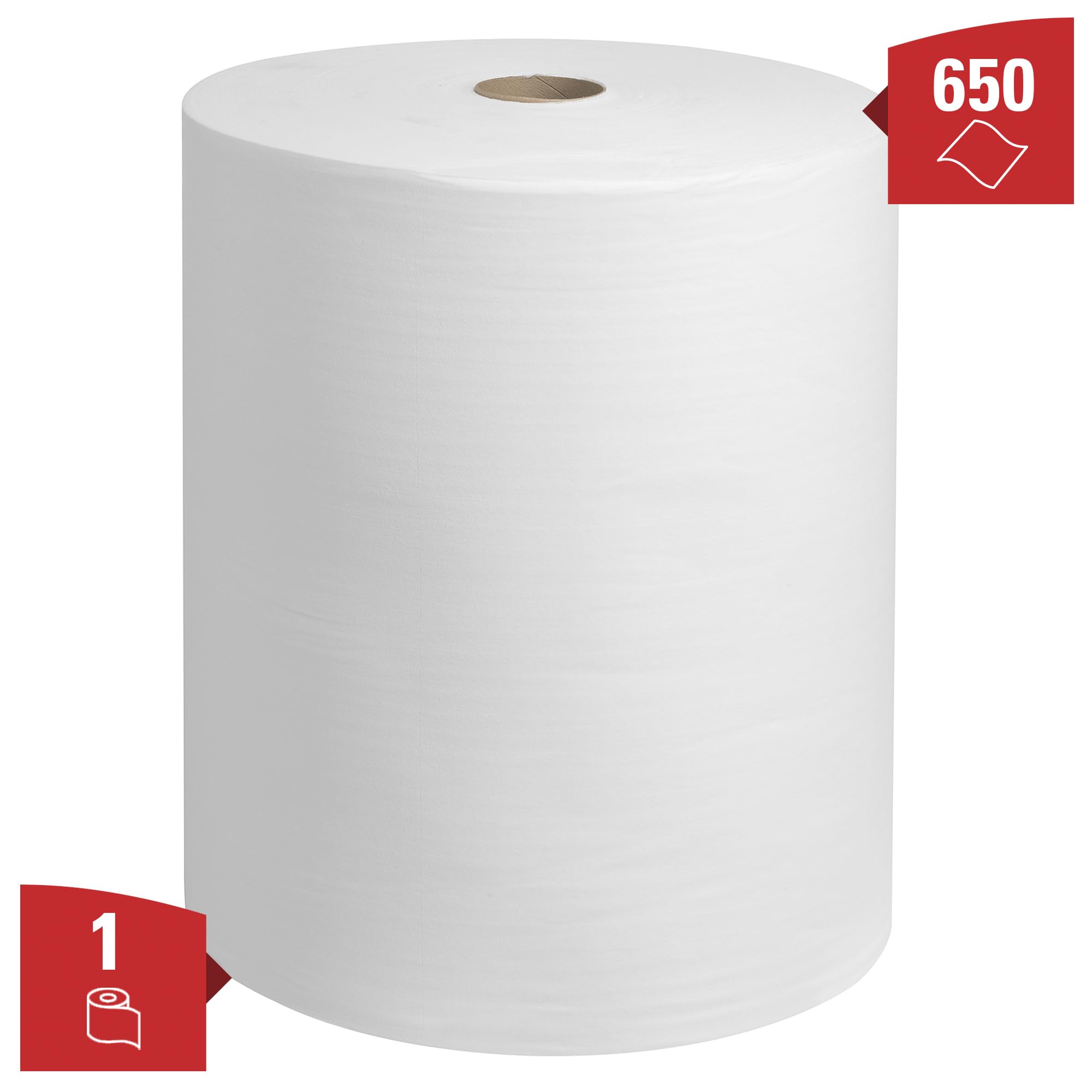 WypAll X60 General Clean paños de limpieza multifunción 8349 - Paños absorbentes reutilizables - 1 rollo notable x 650 paños de limpieza industriales blancos