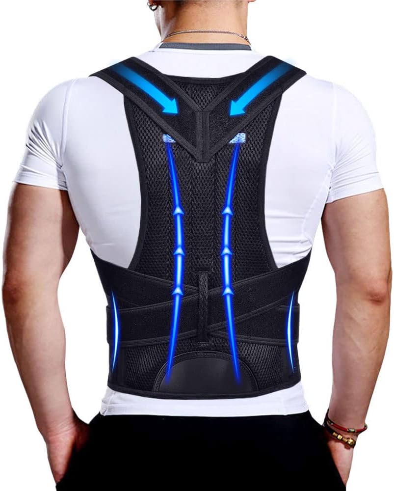 Improved Posture Corrector Back Brace for Men and Women, New Version Lumbar Support for Posture Improvement and Pain Relief, Full Back Support for Neck, Shoulder, Waist Pain