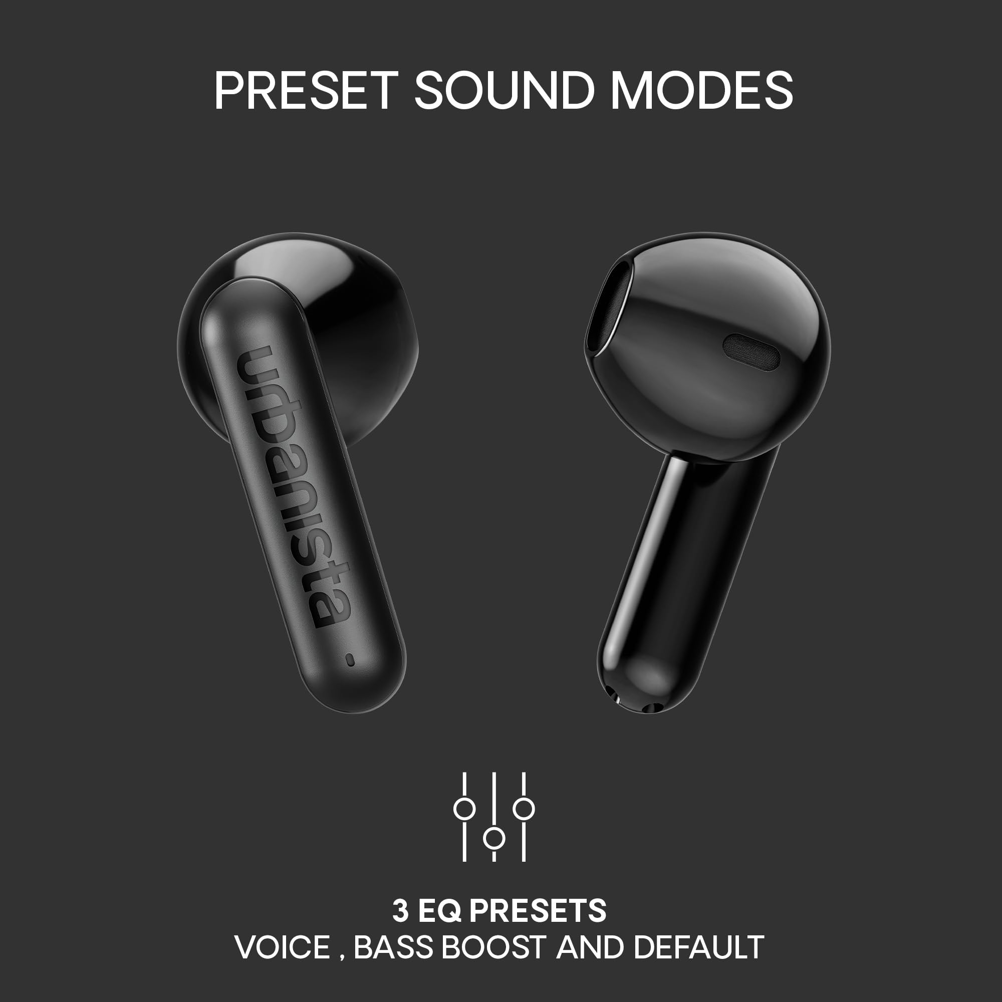 Urbanista Auricolari True Wireless, Bluetooth 6.0, connessione multipunto, batteria 25 ore, microfoni con cancellazione del rumore, comandi touch, resistenti all'acqua, cuffie intrauricolari compatte