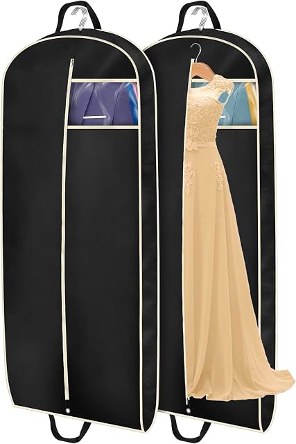 MISSLO 54" Suit Bags for Men Garment Covers for Clothes Breathable Carrier Dress Garment Bag for Storage with Handle and Gusseted, Pack of 2