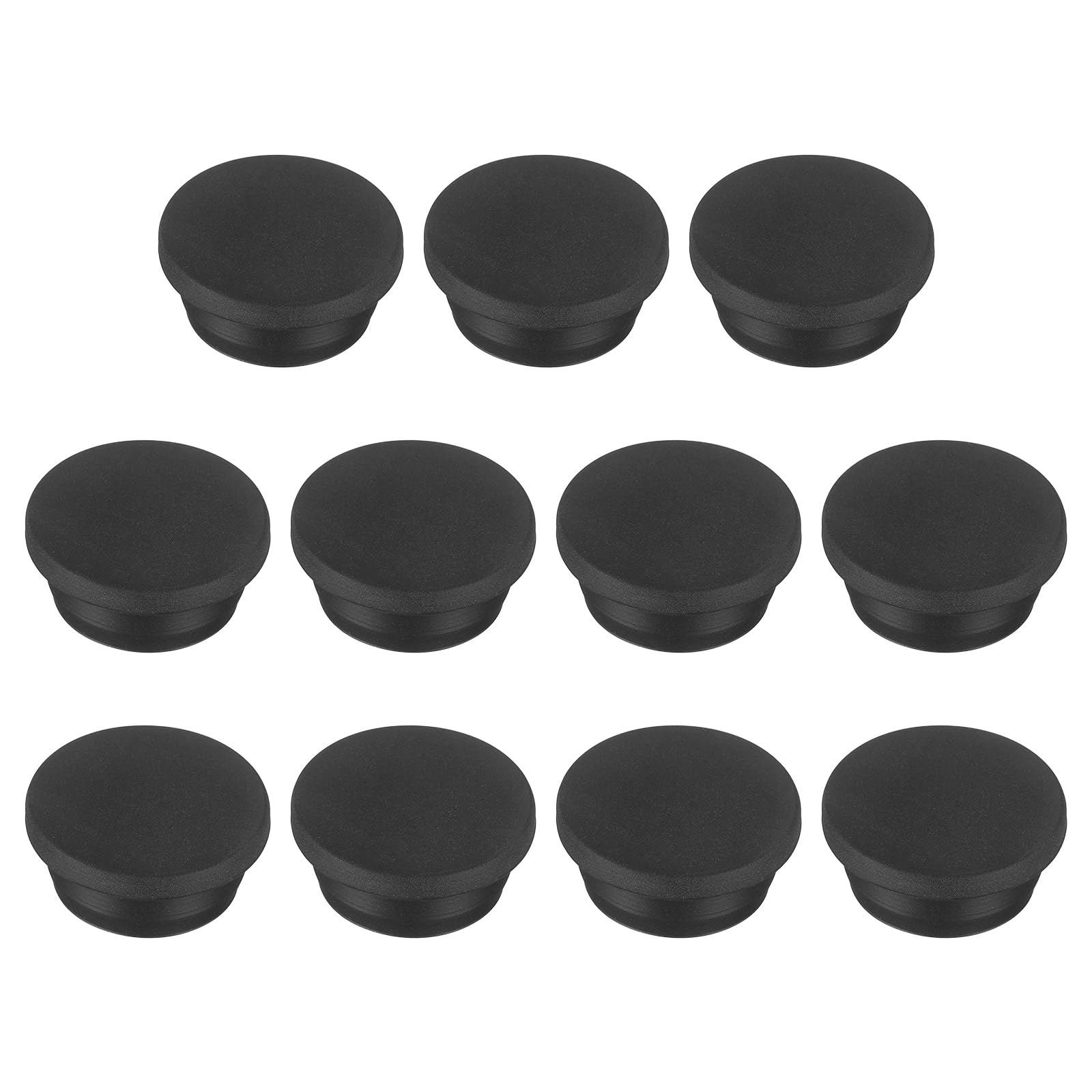 sourcing map 11pcs T-Shaped Silicone Plugs 32.3mm 1-9/32 Inch Dia Snap in Plug Hole Seal Cover Round Rubber Stopper for 31.5-32.3mm Holes Kitchen Rubber Bulkheads Waterproof Sealing, Black