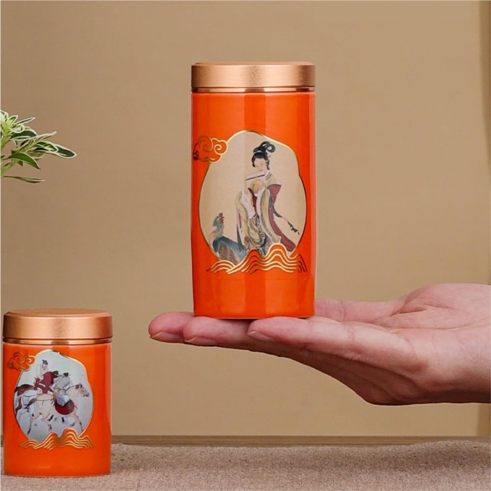 XYNSNDB Teedose aus Keramik, große Tee-Aufbewahrungsdosen, 4/6 Dosen-Set, kleine Teedosen, Leere Dosen, Tee-Verpackungsdosen, für Zuhause, Küche, Lebensmittelaufbewahrung, Teedose (Vier große Dosen)