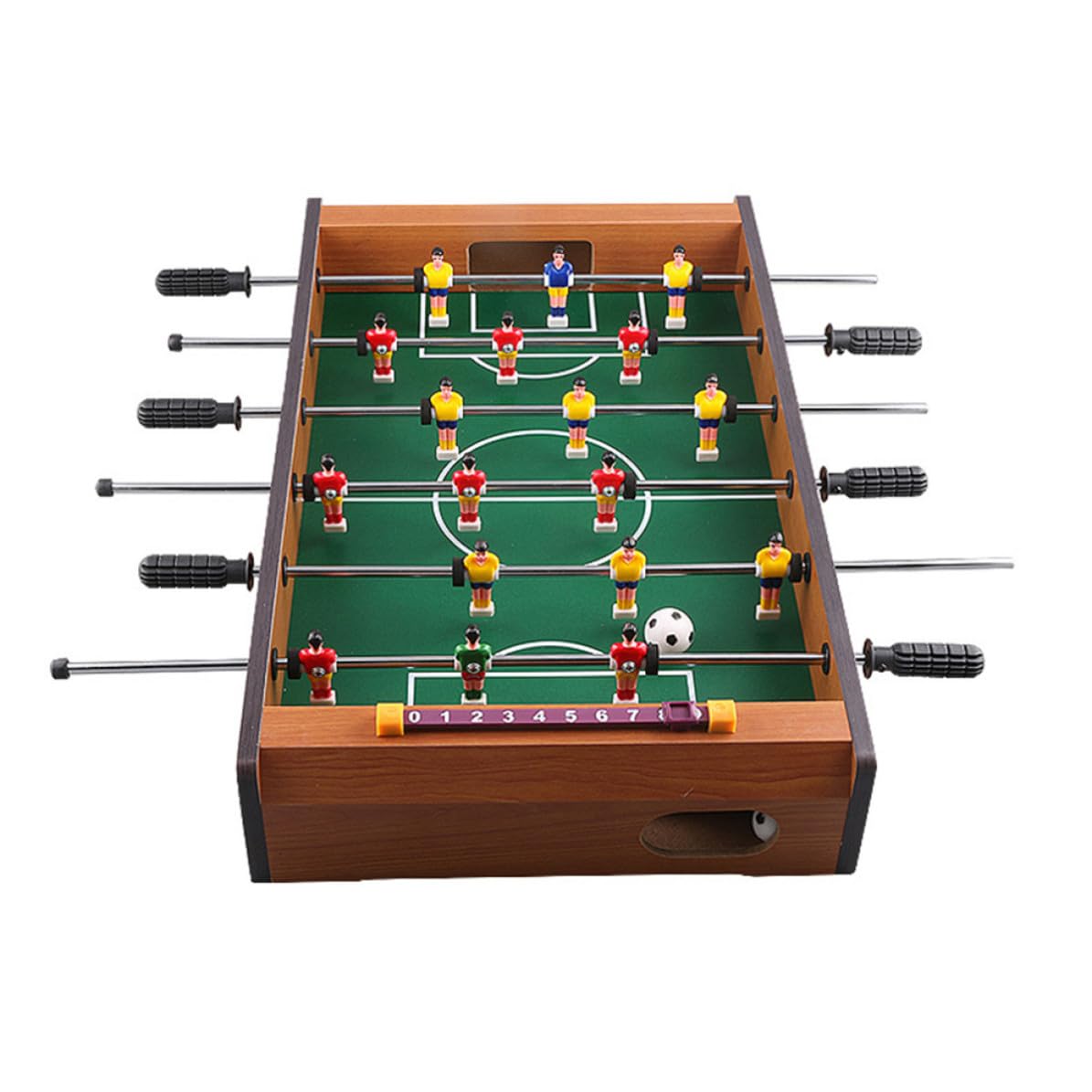 Calcio da Tavolo Mini Portatile e Adulti Sei Stecche, Struttura in Mdf e Segnapunti Integrato, per Serate in Famiglia e Spazi Ridotti
