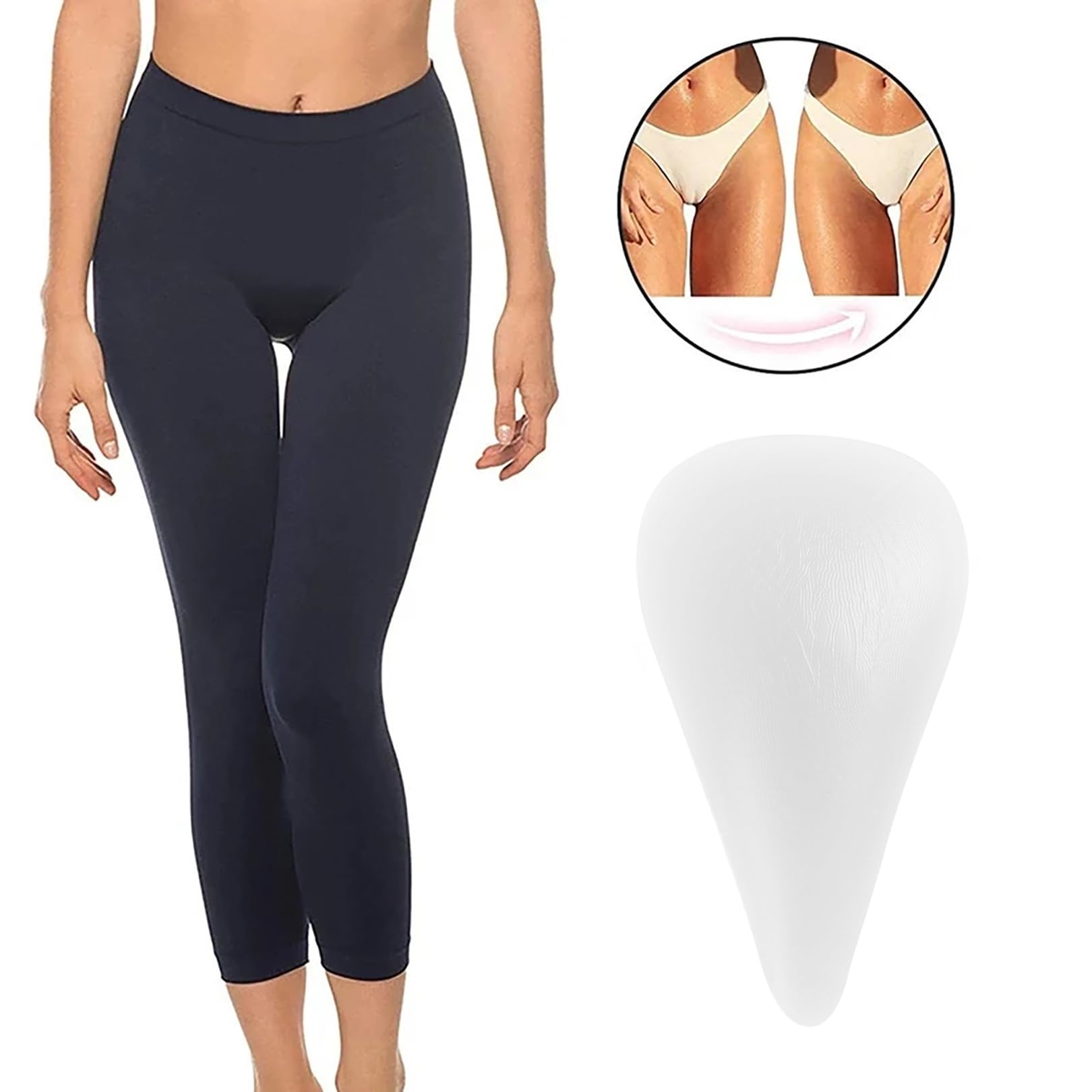 Cameltoe - 2 correttori invisibili, in silicone, da donna, riutilizzabili, anti-cameltoe, imbottiture impermeabili, senza cuciture, per leggings, costume da bagno (trasparente)