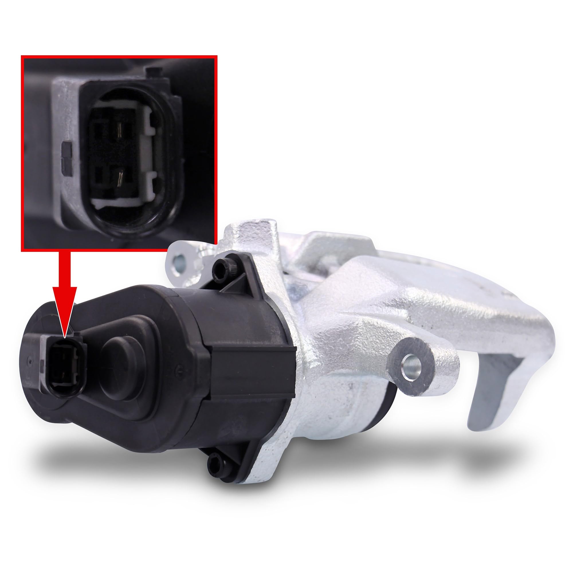 ATEC Germany 1x Bremssattel hinten links inkl. Stellelement für elektronische Feststellbremse Bremszange mit 1 Kolben