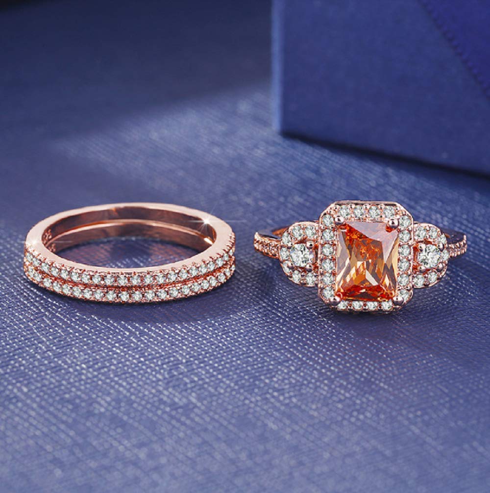 Amazon.com: Lzz Fashion Lady 18K Rose Gold Filled Morgan Stone