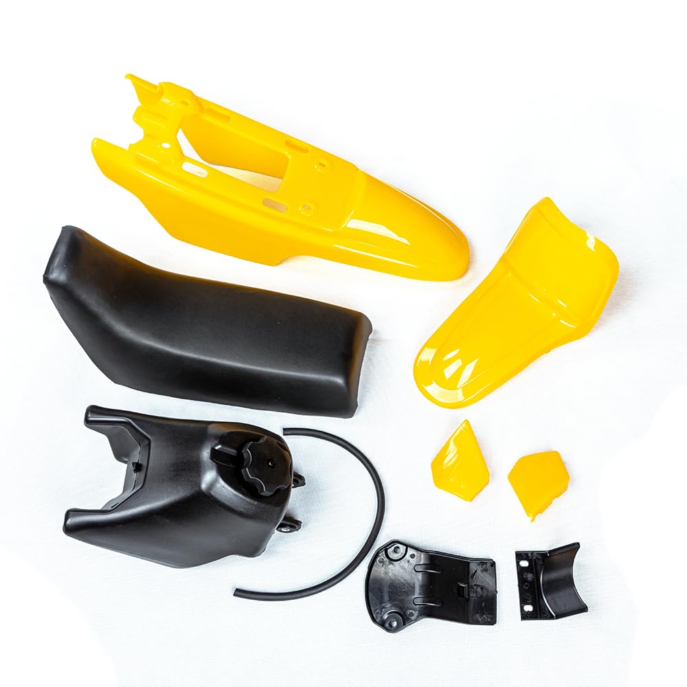 SUNQIAO PW50 Plastic Kit, Fender Body Seat Gas Tank for Yamaha PW50 PY50 PeeWee 50 Kid Bikes (Yellow)