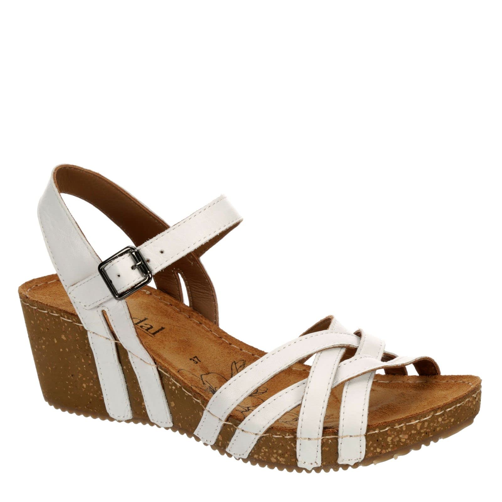 BjorndalLily - Women's Strappy Open Toe Gladiator Cork Low Wedge Sandals