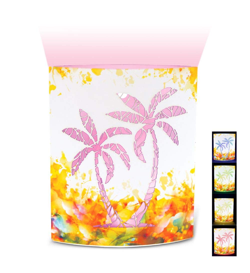 CoTa Global LED Color Changing Night Light Lamp, Decorative Lantern On/Off Switch Battery Soothing for Kids Bedroom Desk Ornament Nursery Wall Hang Tabletop, Indoor Outdoor Portable 5 Inch - Palm Tree