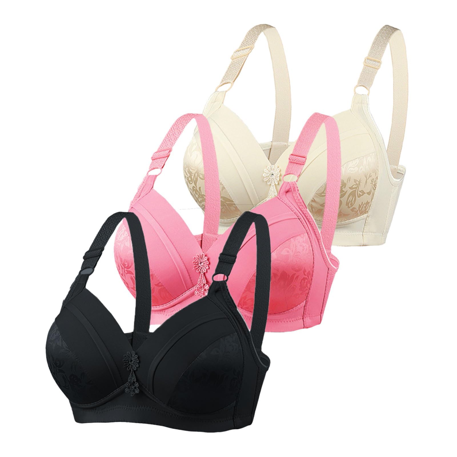 3PC Damenunterwäsche, Bequem, Ohne Stahlring, Dünne Größe, Große Mit Top-Kollektion, Drop-Brust-BH, BK1, 10