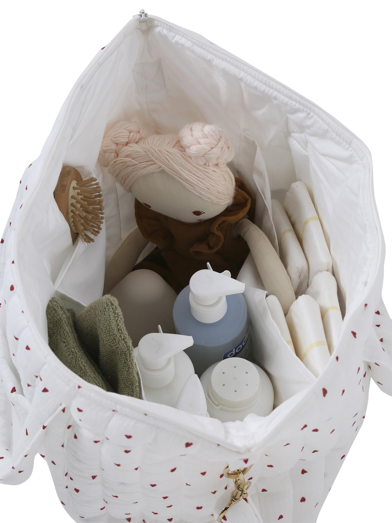 VERTBAUDET Sac à Langer à Bandoulière et Poches Gaze de Coton Vanille TU