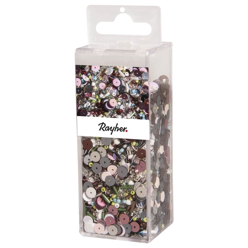 RAYHER Sequins Beads Mix with Wire, Pastel Tones, 12.7 x 4.4 x 4 cm