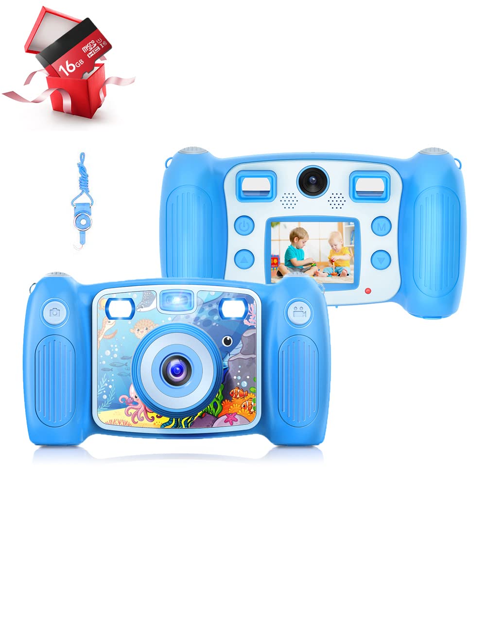 Kids Camera, for Girls or Boys 3-9 Years Old, 2.0" Upgraded Kids Selfie Digital Toy, Best Birthday Holiday for Children's Day - 16GB Memory Card Included