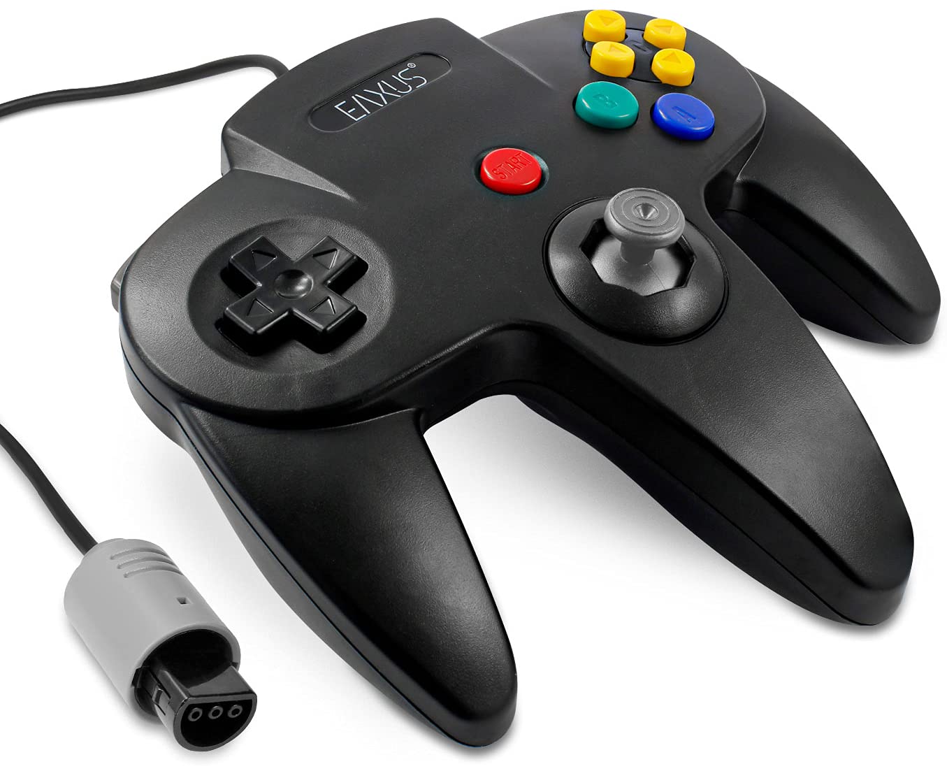 Eaxus® Controller adatto a N64 - Gamepad compatibile con la console Nintendo 64, Nero