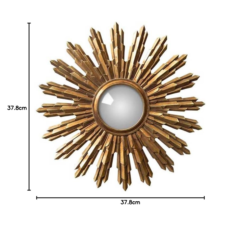 CHEHOMA Specchio Convesso Sole Dorato 37 cm