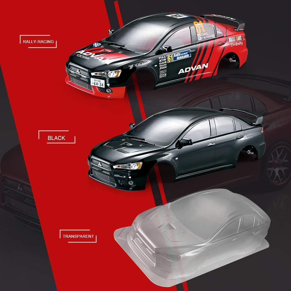 EVTSCAN KillerBody RC Car Body Shell Frame Kit for Lancer Evolution X 1/10 Electric Touring Car RC Racing DIY Parts