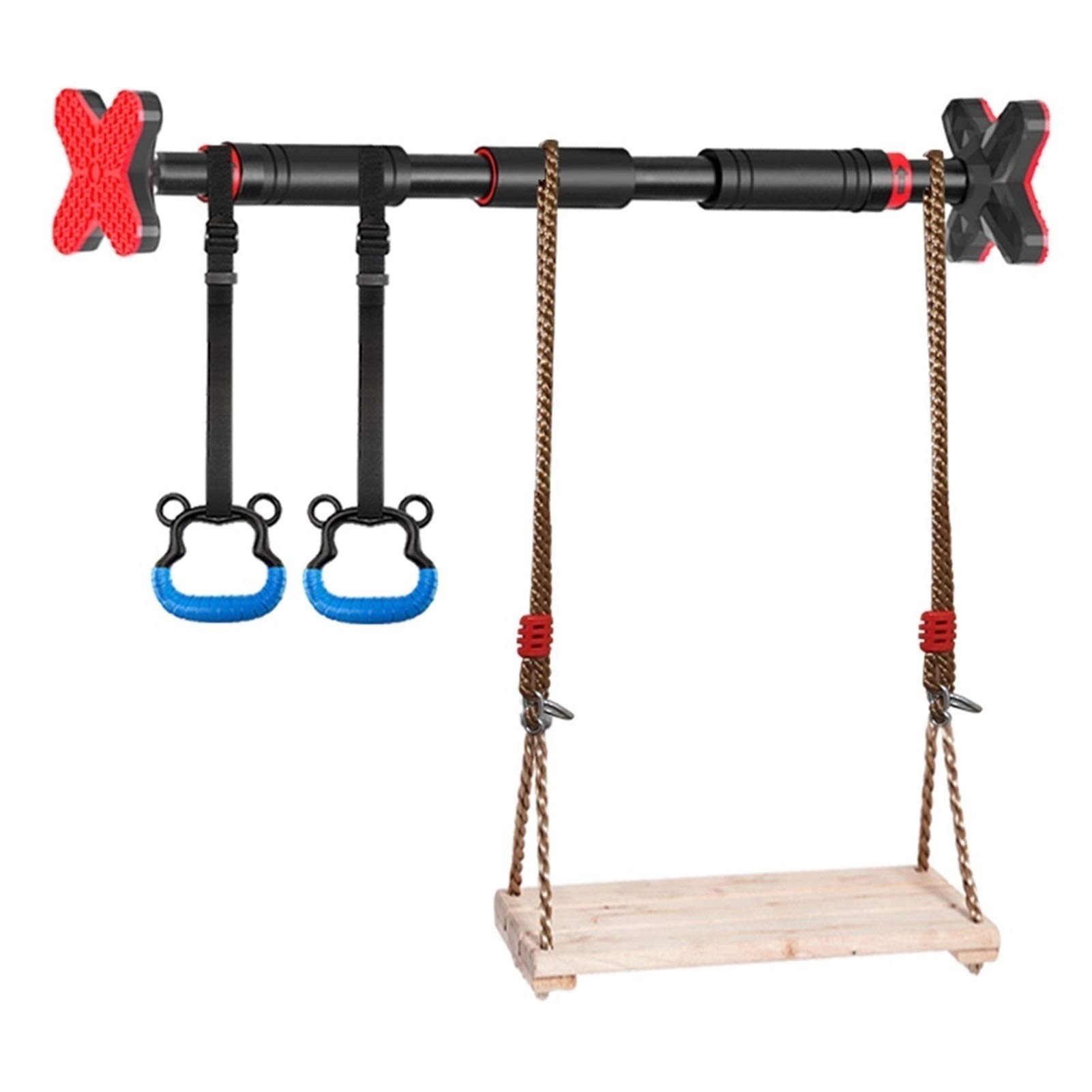 Pull up bars Punch-free Installation Of Wall-mounted Horizontal Bar Pull-up Fitness Bar, With Children's Arm And Ring, Safe Load 250kg, 116-145CM