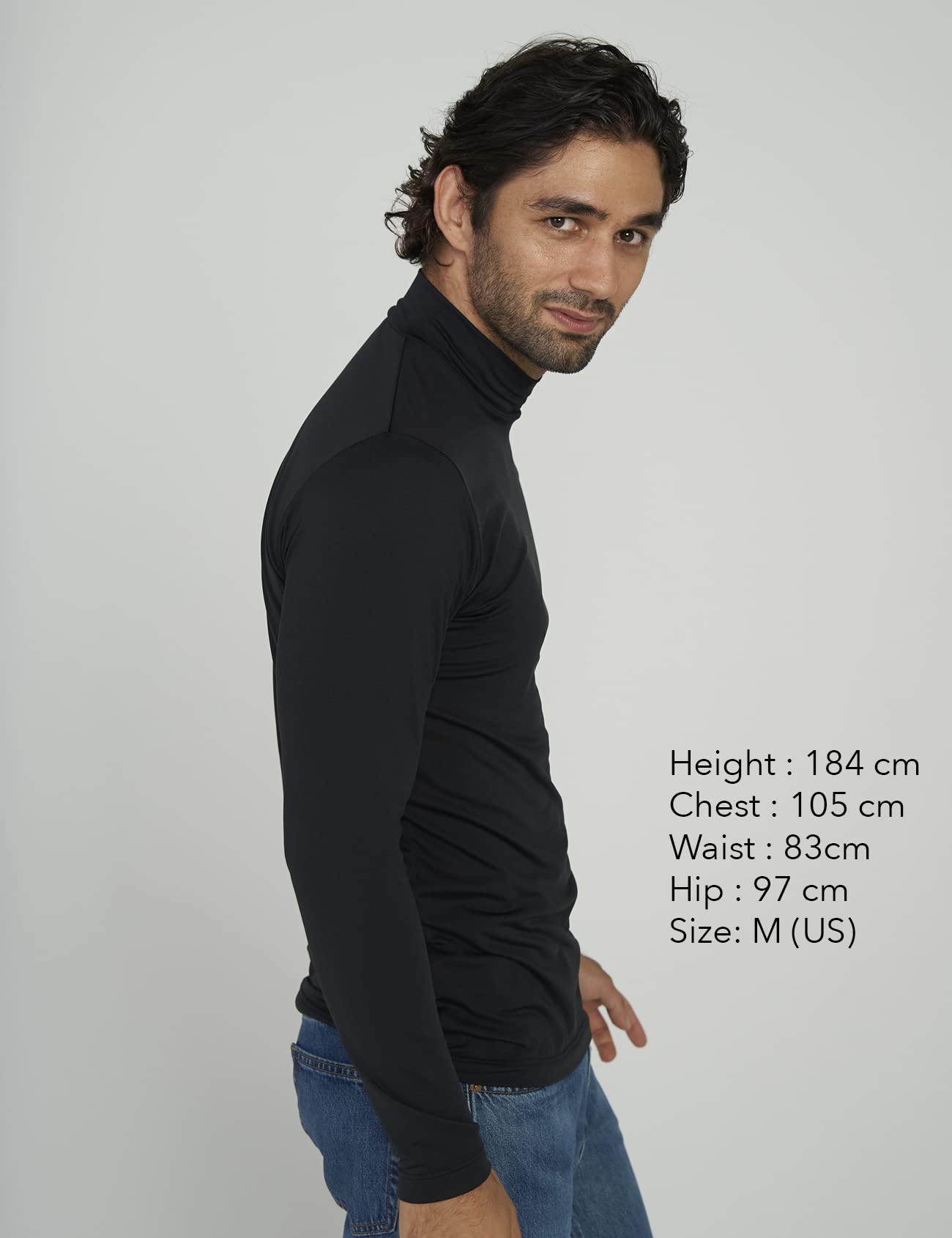 LAPASA Maglia Termica da Uomo con Collo Alto Finto in Micropile - Abbigliamento Termico Traspirante Maniche Lunghe Fodera in Pile Strato Base M102/M123/M132