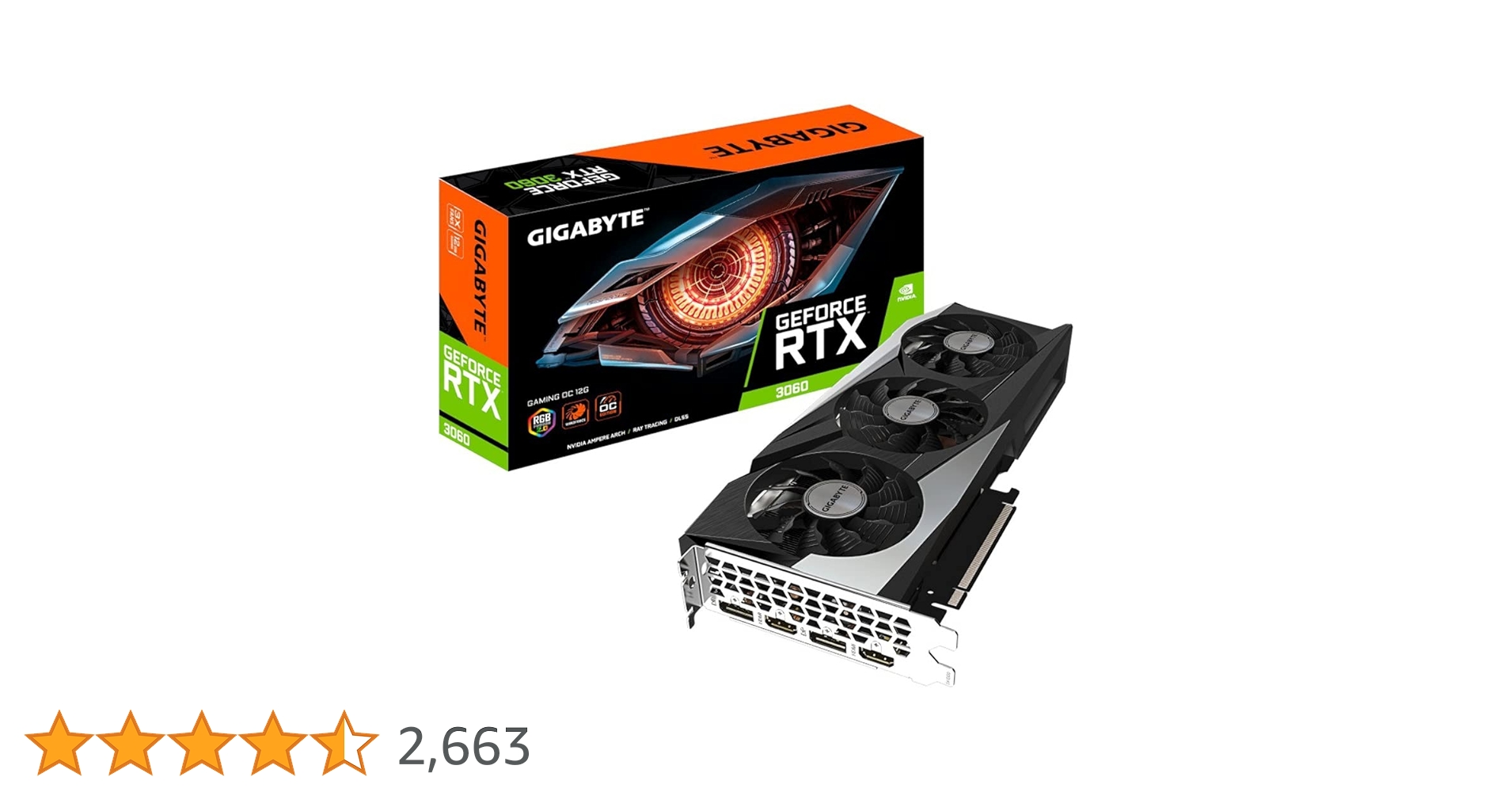 【新品未使用】期間限定値下げ！ GIGABYTE RTX3060メモリ12GB GeForce RTX™ 3060 WINDFORCE OC 12G (rev. 2.0) 主な特徴