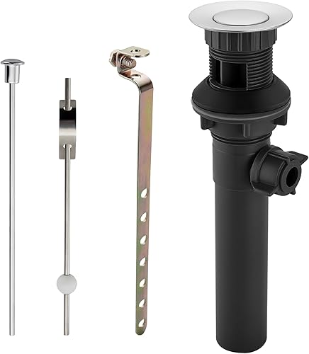 Midanya Drenaje de fregadero con barra de elevación, tapón de drenaje de cocina de baño, conjunto de tapón de drenaje para grifo de baño, conjunto