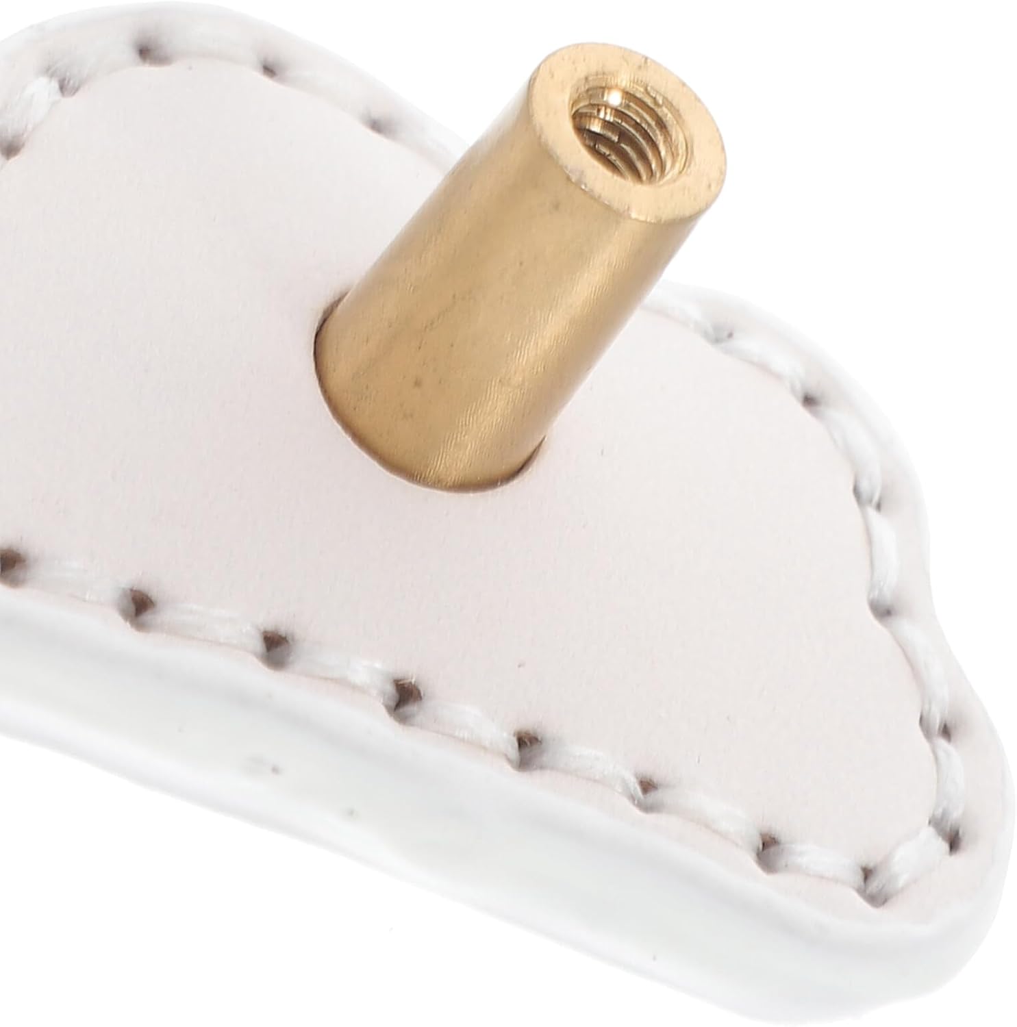 Alasum 2pcs Cloud Shape Drawer Handles Brass and White Leather Cabinet Pulls for ’s Wardrobe and Dresser Doors, Thick Soft Furniture Handles for ’ Room Decor