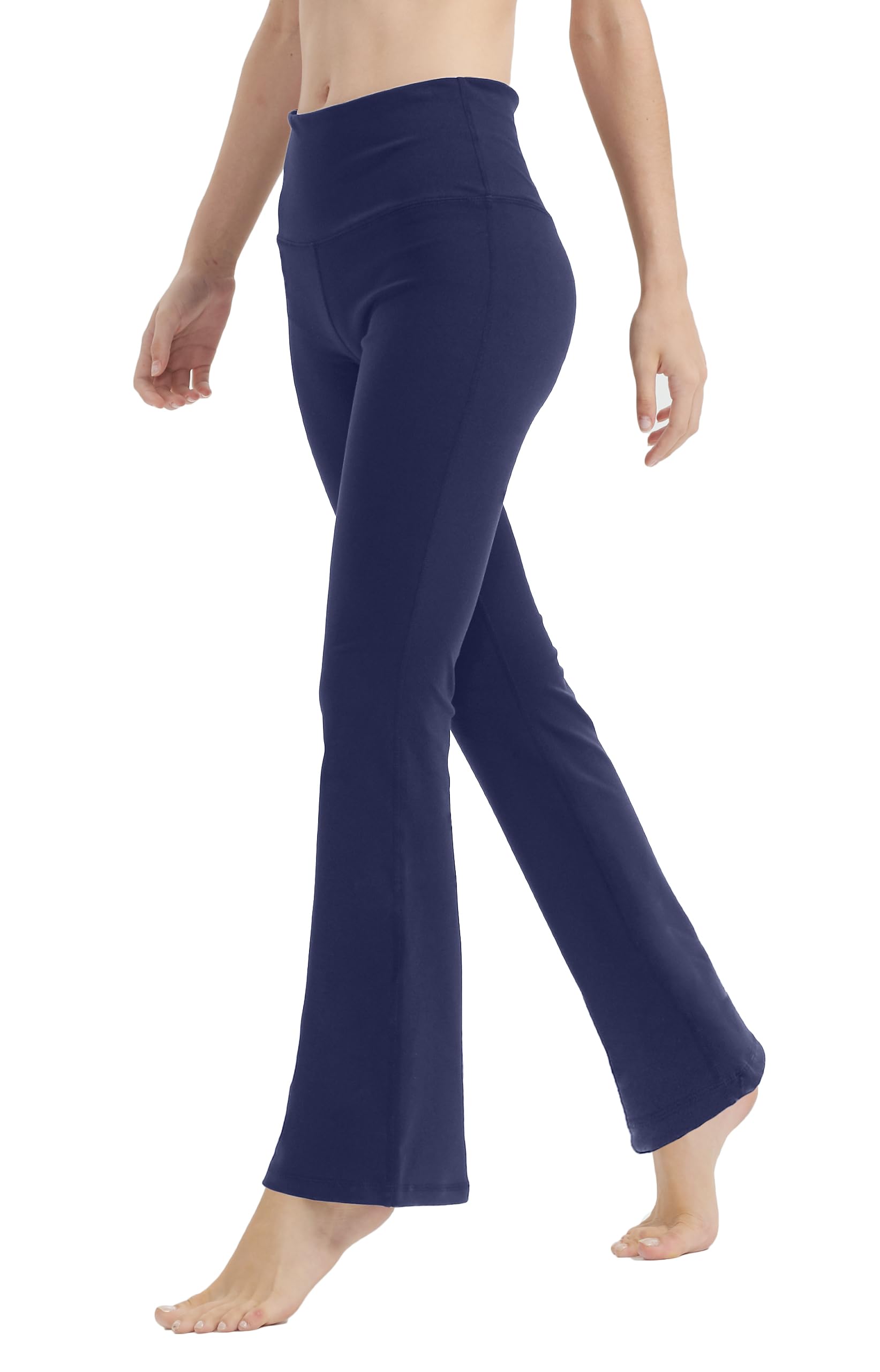 LaiEr Pantaloni da Yoga da Donna con 4 Tasche Pantaloni da Lavoro a Vita Alta 4 Vie Stretch Controllo Pancia Pantaloni Lunghi Svasati, (2 Tasche Laterali e Posteriori),