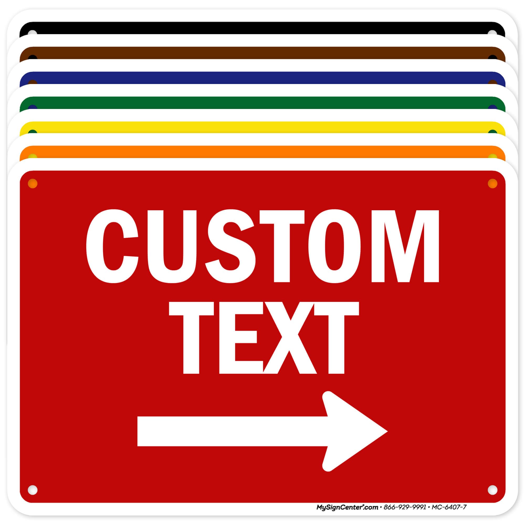 Custom Arrow,Custom Directional Sign, Right Arrow, 7x10 Inches, Rust Free .040 Aluminum, Fade Resistant, Made in USA by My Sign Center