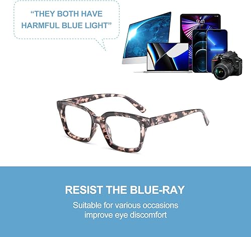 Miniatura 7 de Lentes de lectura cuadrados con bisagra de resorte retro para mujer, con bloqueo de luz azul, para mujeres y hombres