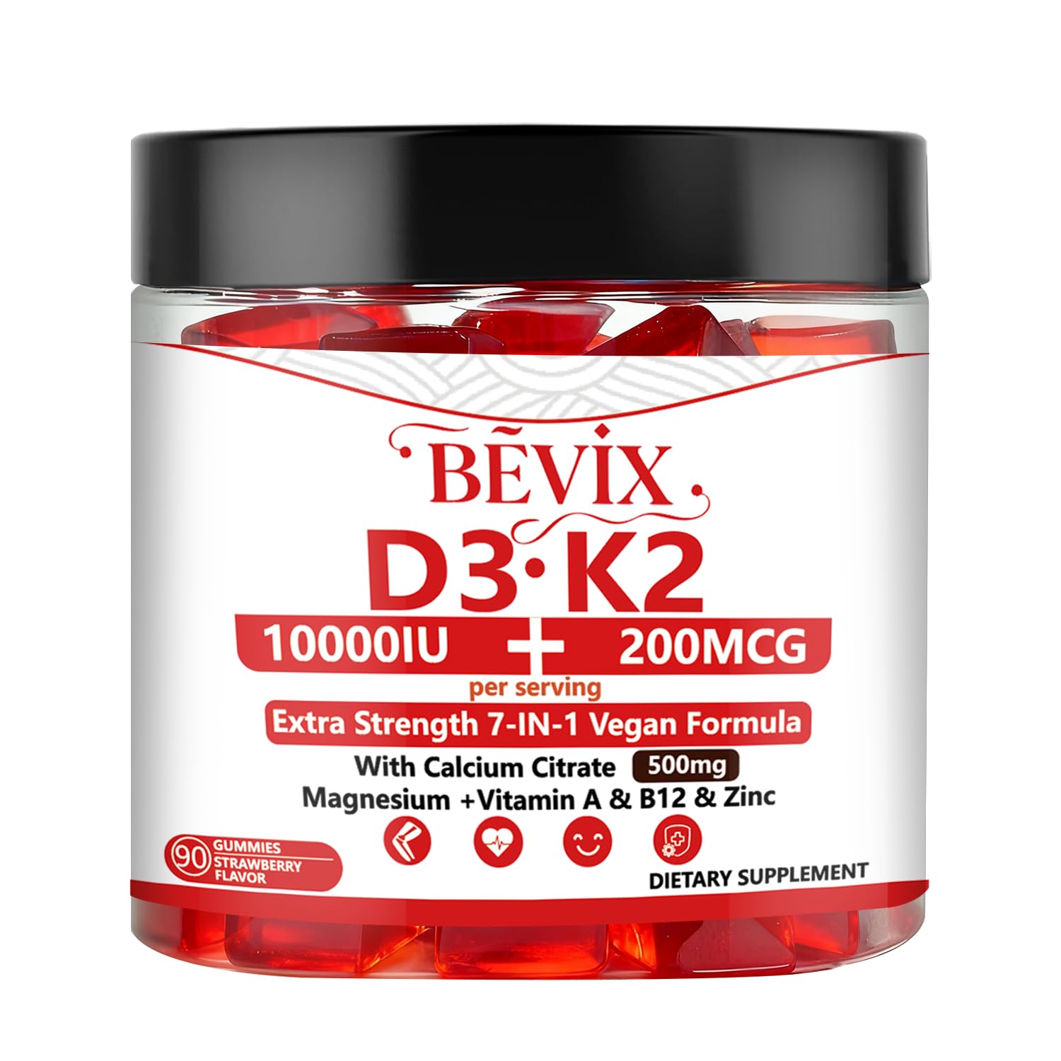 Vitamin D3 K2 Gummies Sugar Free for Women & Men