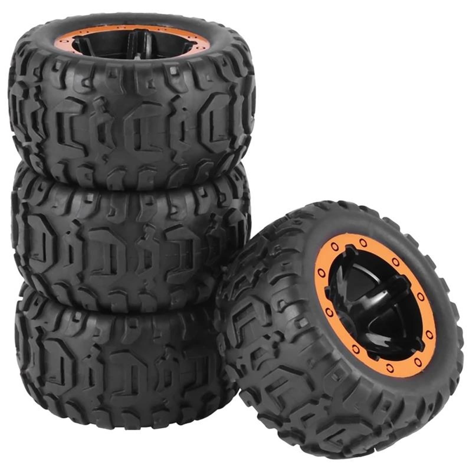 RC Car Pneumatico Ruota Compatibile con HBX 16889 4 Pezzi Pneumatici E Ruote Cerchioni Accessori per Auto Telecomandate 1/16 RC Auto Pezzi di Ricambio M16038